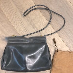 Salvatore Feragamo gray leather purse